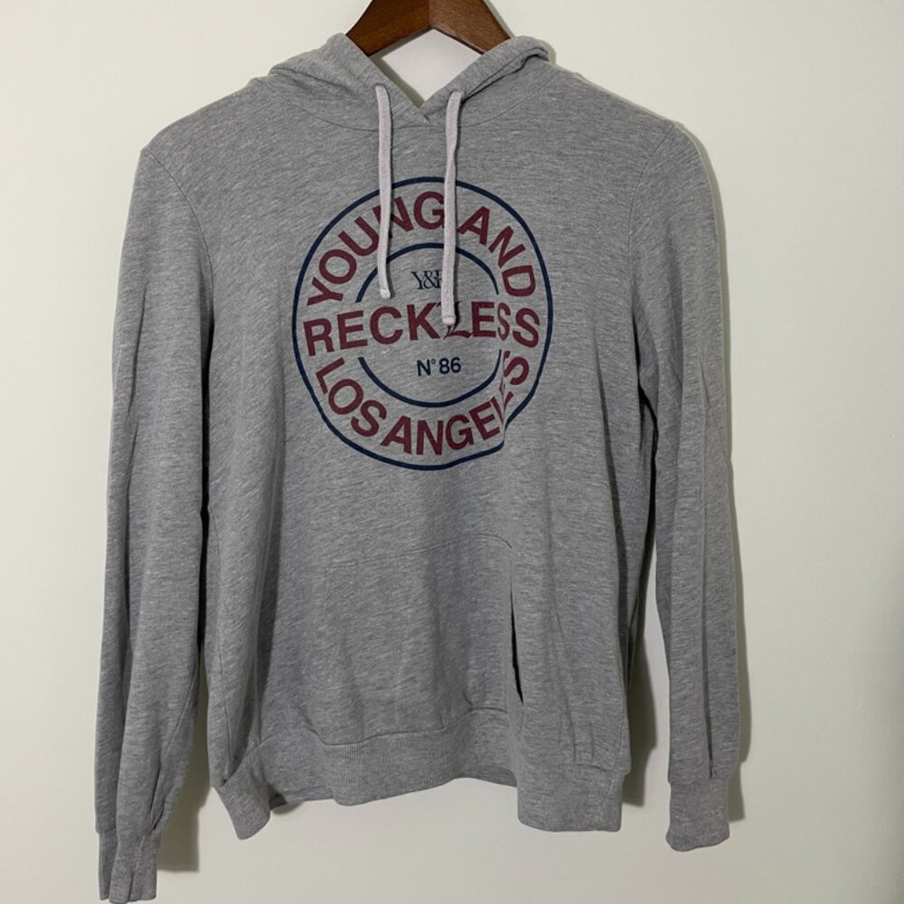Young & Reckless Graphic - Logo Hoodie - Gray M